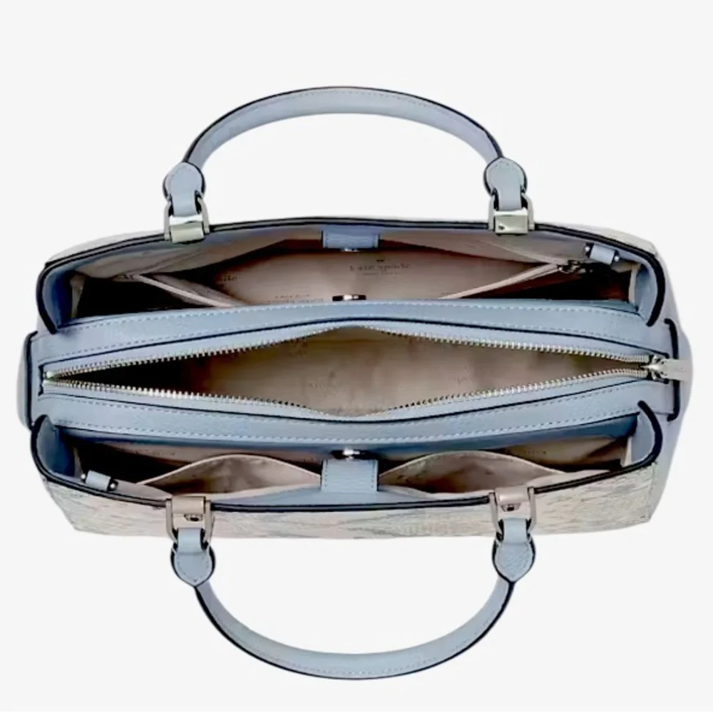 NWT Kate Spade Snake Embossed Genuine Leather Crossbody Handbag Muted Blue